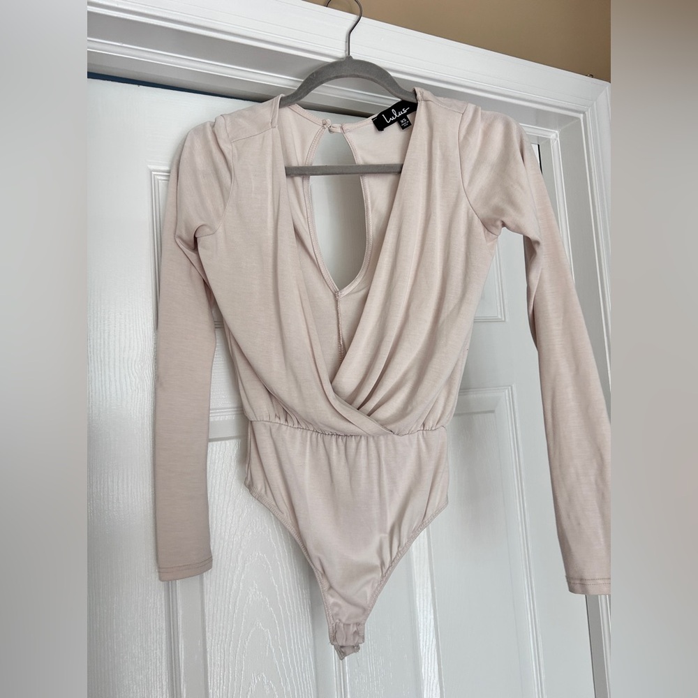 Lulu's Soft Cream Wrap Bodysuit